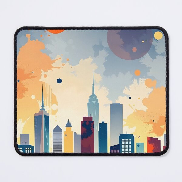 Item preview, Urban Skyline Abstract in Bold Hues sunset designed and sold by bukajart.