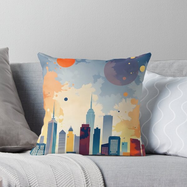 Item preview, Urban Skyline Abstract in Bold Hues sunset designed and sold by bukajart.