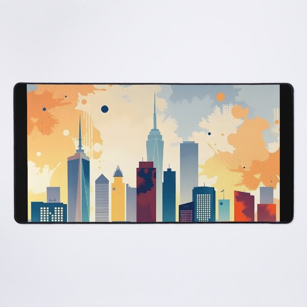 Item preview, Urban Skyline Abstract in Bold Hues sunset designed and sold by bukajart.