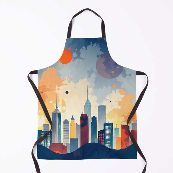 Item preview, Urban Skyline Abstract in Bold Hues sunset designed and sold by bukajart.