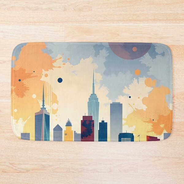 Item preview, Urban Skyline Abstract in Bold Hues sunset designed and sold by bukajart.