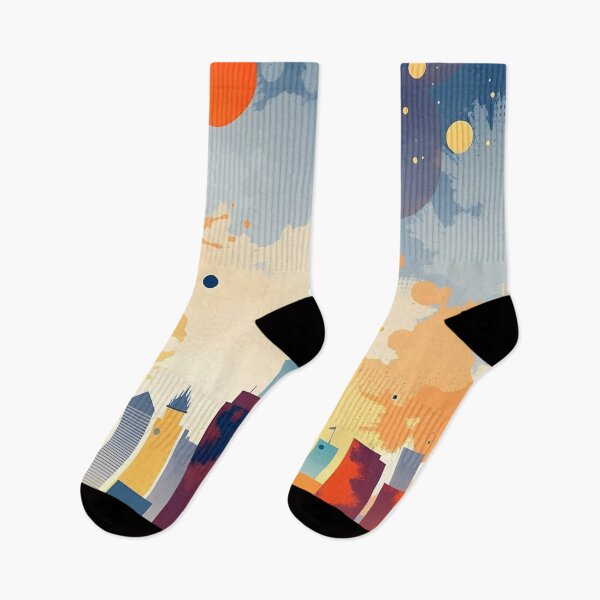 Item preview, Urban Skyline Abstract in Bold Hues sunset designed and sold by bukajart.
