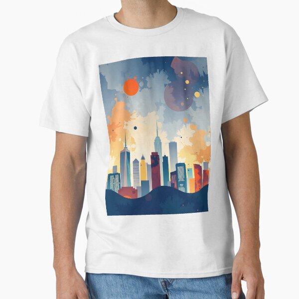Item preview, Urban Skyline Abstract in Bold Hues sunset designed and sold by bukajart.