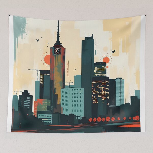 Item preview, cityscape Metropolitan Bold Colors cool best designed and sold by bukajart.