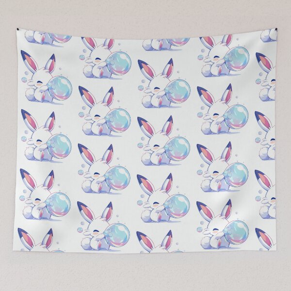 Item preview, Cute bunny blowing bubbles designed and sold by etherElric.