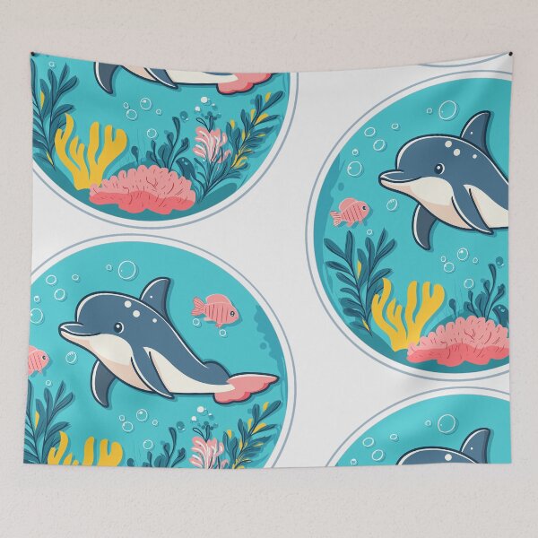 Item preview, Dolphin Underwater Wonderland | Cute Ocean Illustration designed and sold by DKRPalette.