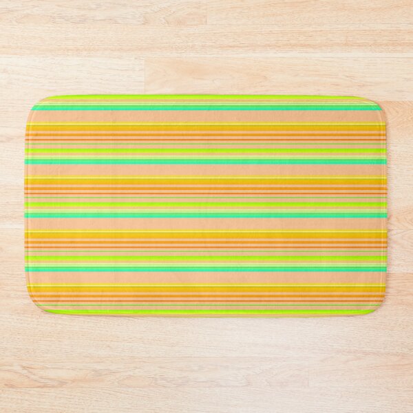 Item preview, Orange green stripes pattern | joyful peach colorful horizontal striped designed and sold by lausn.
