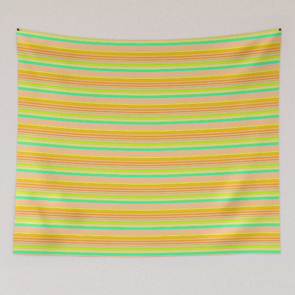 Item preview, Orange green stripes pattern | joyful peach colorful horizontal striped designed and sold by lausn.