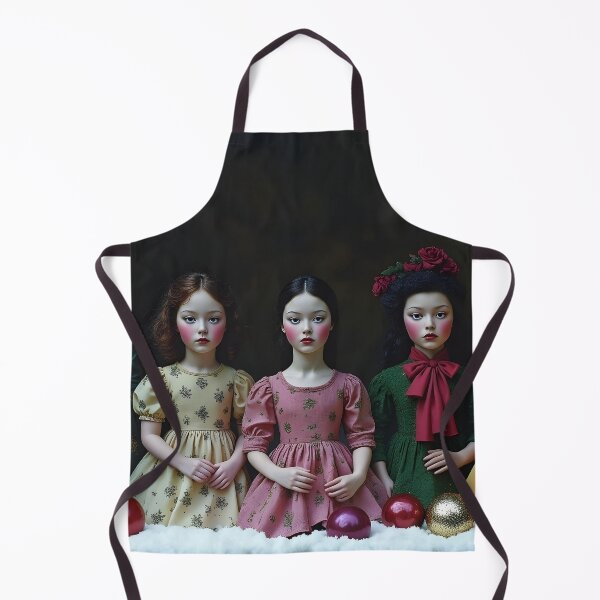 Item preview, Christmas-dressed dolls in the window designed and sold by Palatinasart.