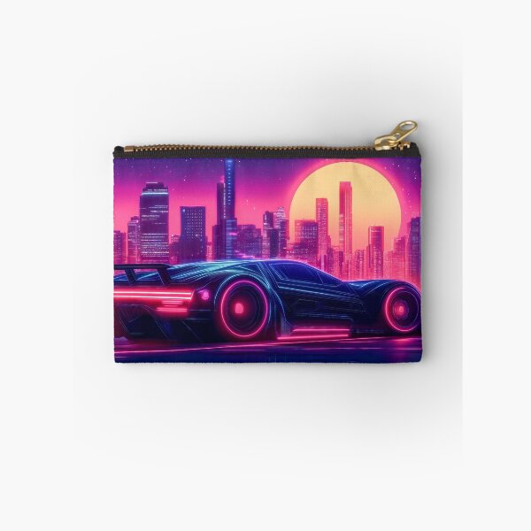 Item preview, Retro Futuristic Super Car Cityscape (80's Synthwave) designed and sold by AdamesArtStudio.