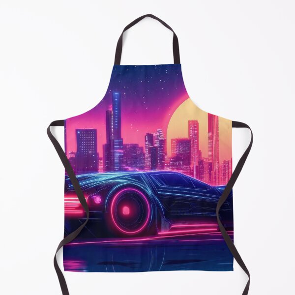Item preview, Retro Futuristic Super Car Cityscape (80's Synthwave) designed and sold by AdamesArtStudio.