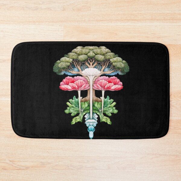 Item preview, Bodhi Sacred Fig in Bloom, Tree of Life with Flowers. Yoga, Mantra, Meditation, Spiritual Journey, Enlightenment. Traditional Old Indian Painting, Surreal Botanical Illustration, Sacred Geometry designed and sold by Cybermariko.