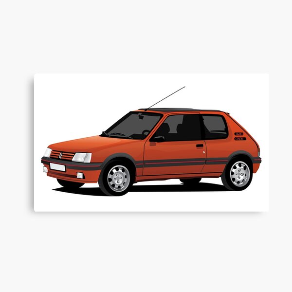 Peugeot 205 GTi rot Leinwanddruck