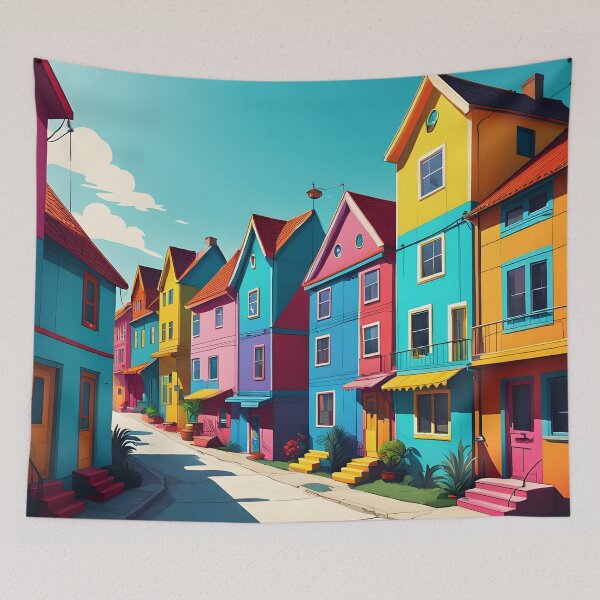 Item preview,  Colorful houses designed and sold by PrintLabStudio.