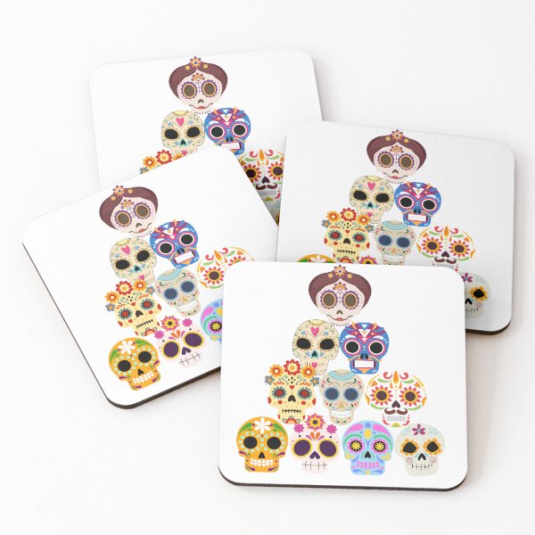 Item preview, Mexican skulls, los muertos, designed and sold by GOLDENGARDENART.