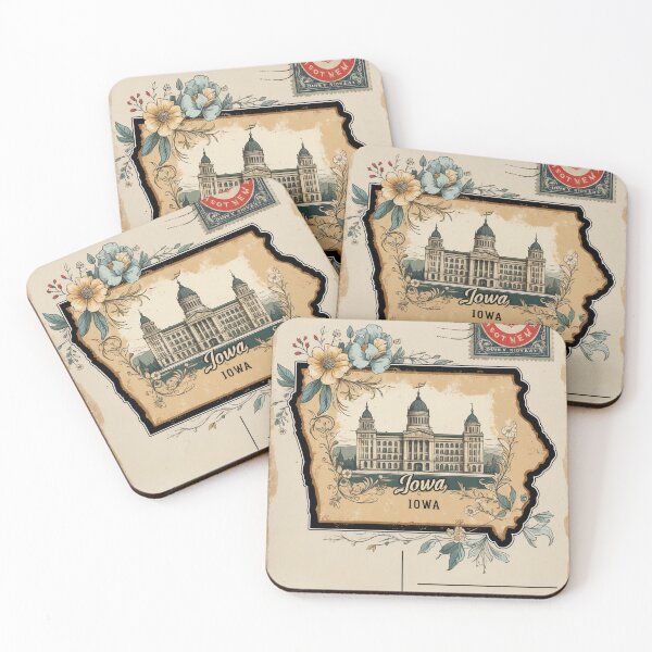 Item preview, Greetings from Iowa USA Vintage Travel Retro Postcard Design designed and sold by TravelPostcardGems.