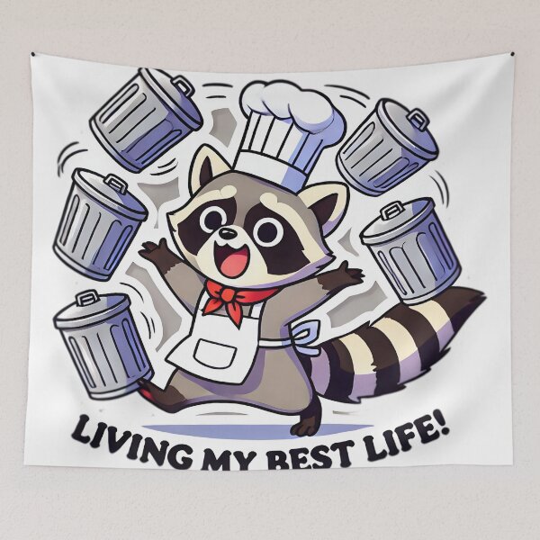 Item preview, Living My Best Life Trash Raccoon designed and sold by Zatch-Bell.