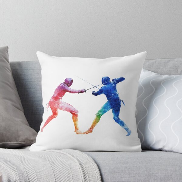 Item preview, Colorful Fencing Duel Watercolor Silhouette Gifts designed and sold by Maniutek.