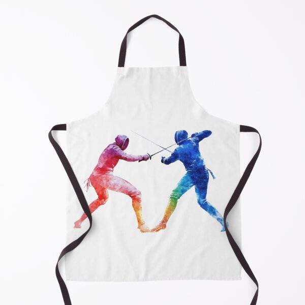Item preview, Colorful Fencing Duel Watercolor Silhouette Gifts designed and sold by Maniutek.