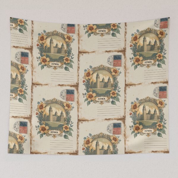 Item preview, Greetings from Iowa USA Vintage Travel Retro Postcard Design designed and sold by TravelPostcardGems.