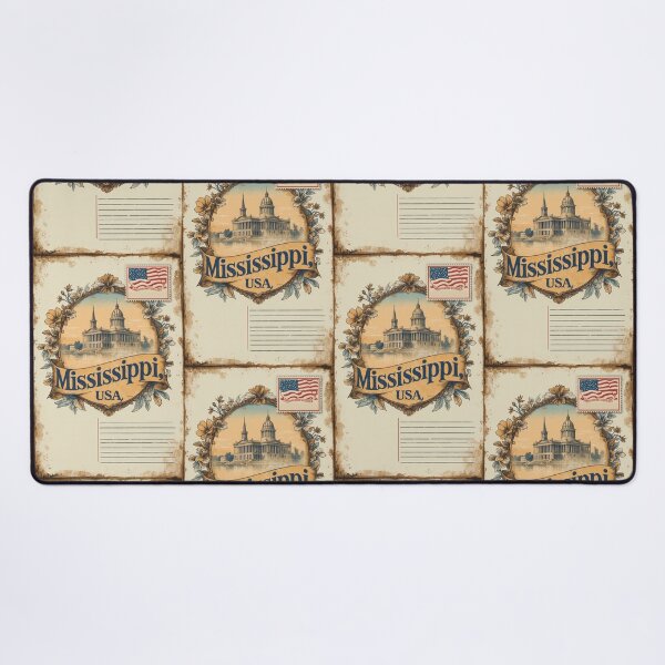 Item preview, Greetings from Mississippi USA Vintage Travel Retro Postcard Design designed and sold by TravelPostcardGems.