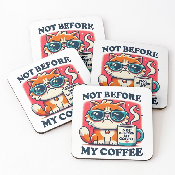 Item preview, "Not Before My Coffee" Funny Grumpy Cat ** Great Gift Idea ** designed and sold by ChanndannSharmaArt.