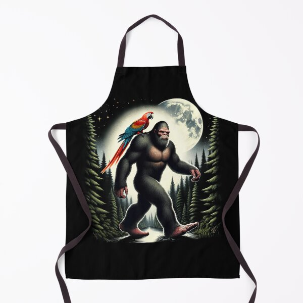 Item preview, Bigfoot Sasquatch Scarlet Macaw Parrot Owner Lover Full Moon designed and sold by Kimberley King Art  King Art.