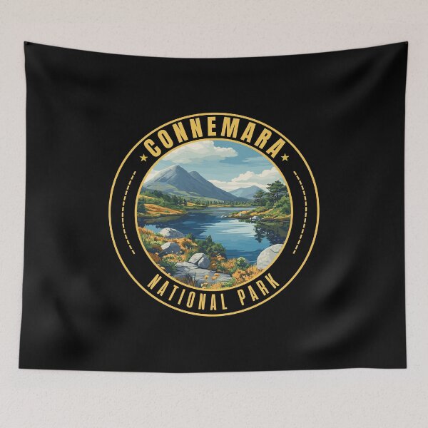 Item preview, Connemara National Park in Ireland Retro Travel Art Badge designed and sold by MaateoDesign.