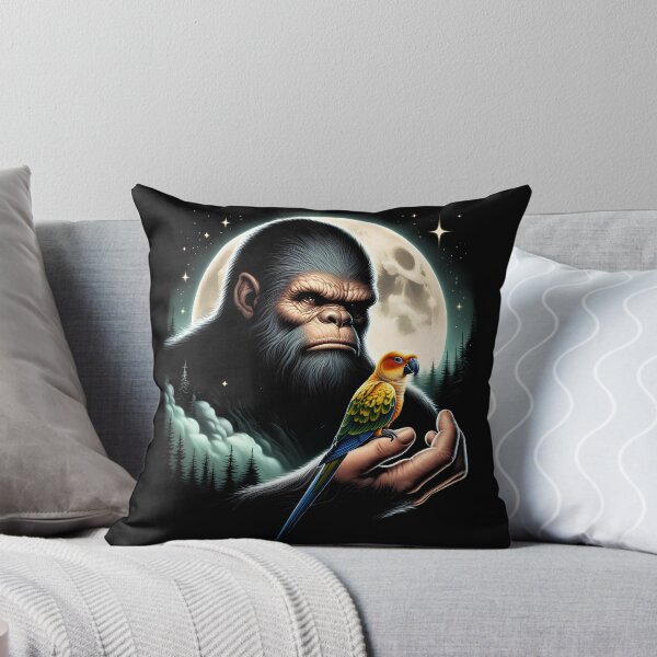 Item preview, Bigfoot Sasquatch Sun Conure Parrot Owner Lover Full Moon designed and sold by Kimberley King Art  King Art.