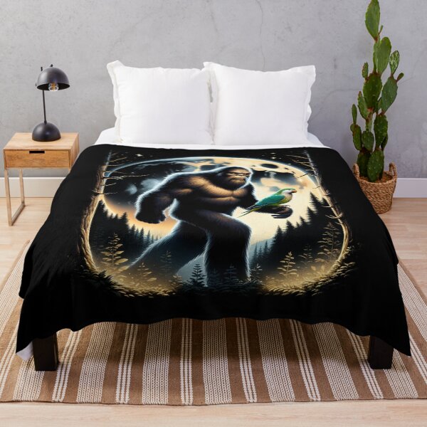 Item preview, Bigfoot Sasquatch Quaker Parrot Owner Lover Full Moon designed and sold by Kimberley King Art King Art.