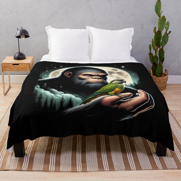 Item preview, Bigfoot Sasquatch Senegal Parrot Owner Lover Full Moon designed and sold by Kimberley King Art King Art.