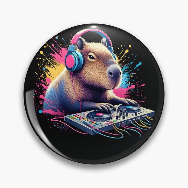 Item preview, Capybara DJ DJing EDM Funky Dance Club designed and sold by Kimberley King Art  King Art.