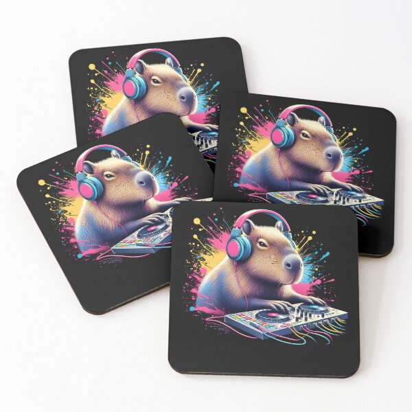 Item preview, Capybara DJ DJing EDM Funky Dance Club designed and sold by Kimberley King Art  King Art.