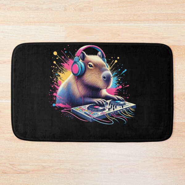 Item preview, Capybara DJ DJing EDM Funky Dance Club designed and sold by Kimberley King Art  King Art.