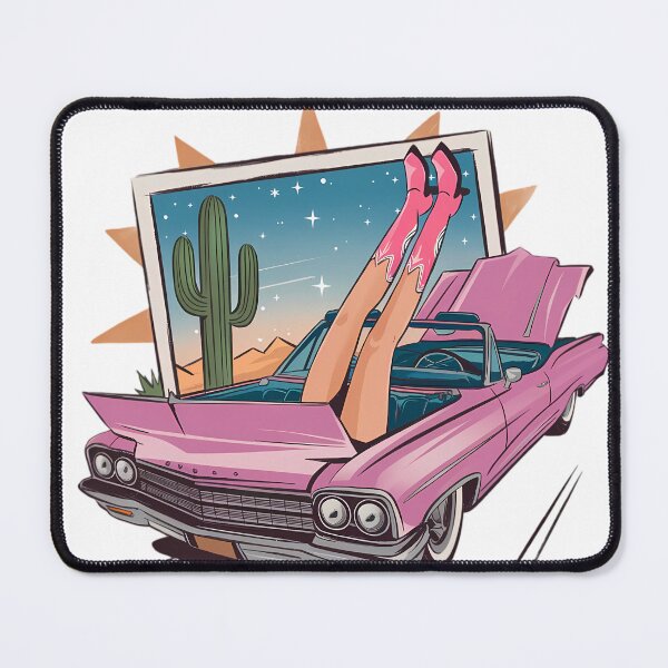 Item preview, Play Something Country - Retro Pink Car & Cowboy Boots Design designed and sold by Charlietule.