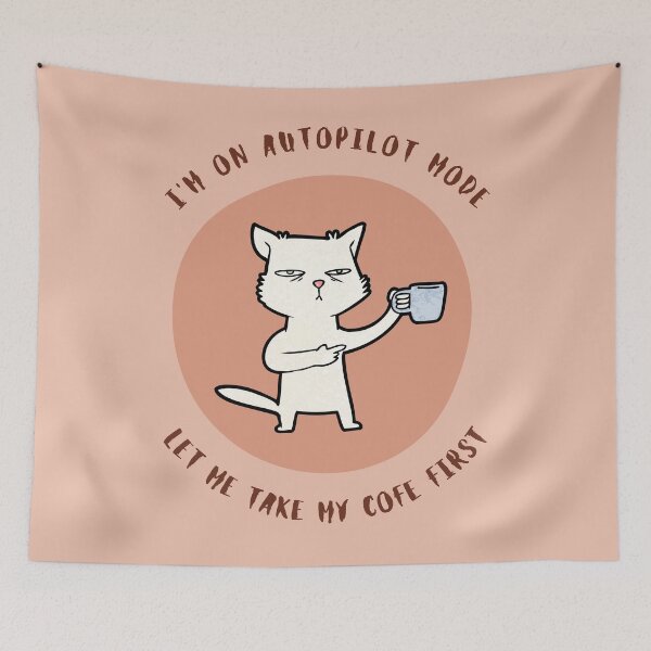 Item preview, Autopilot Mode Coffee Cat designed and sold by DARK_NOVA.