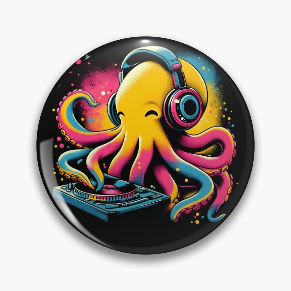 Item preview, Octopus DJ DJing EDM Funky Dance Club designed and sold by Kimberley King Art  King Art.