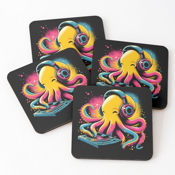 Item preview, Octopus DJ DJing EDM Funky Dance Club designed and sold by Kimberley King Art  King Art.