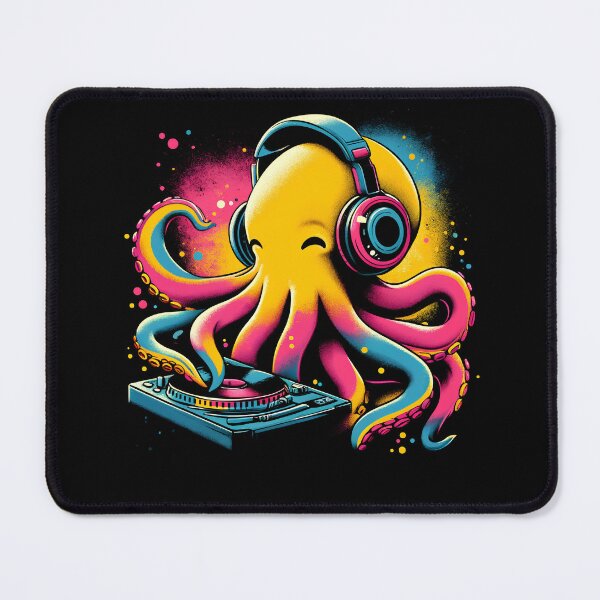 Item preview, Octopus DJ DJing EDM Funky Dance Club designed and sold by Kimberley King Art  King Art.