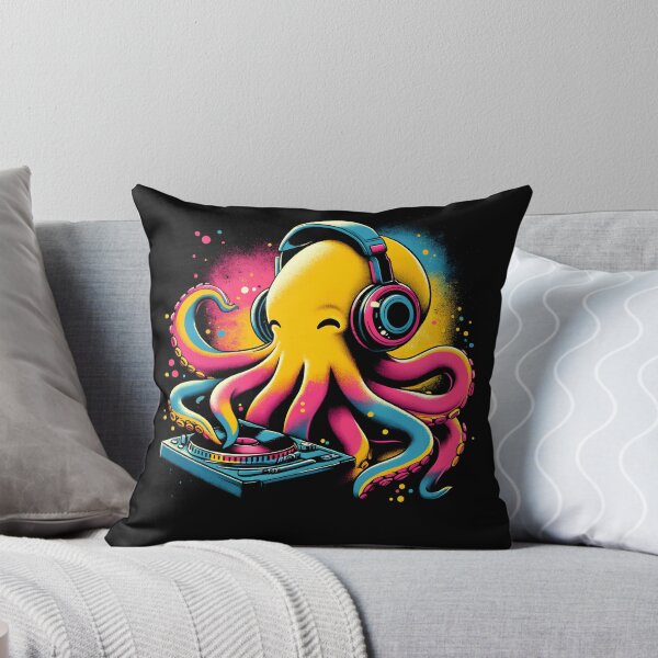 Item preview, Octopus DJ DJing EDM Funky Dance Club designed and sold by Kimberley King Art  King Art.