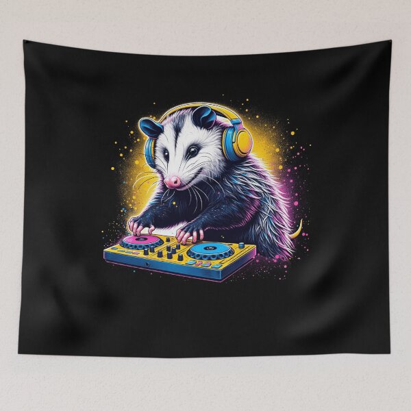 Item preview, Opossum DJ DJing EDM Funky Dance Club designed and sold by Kimberley King Art  King Art.