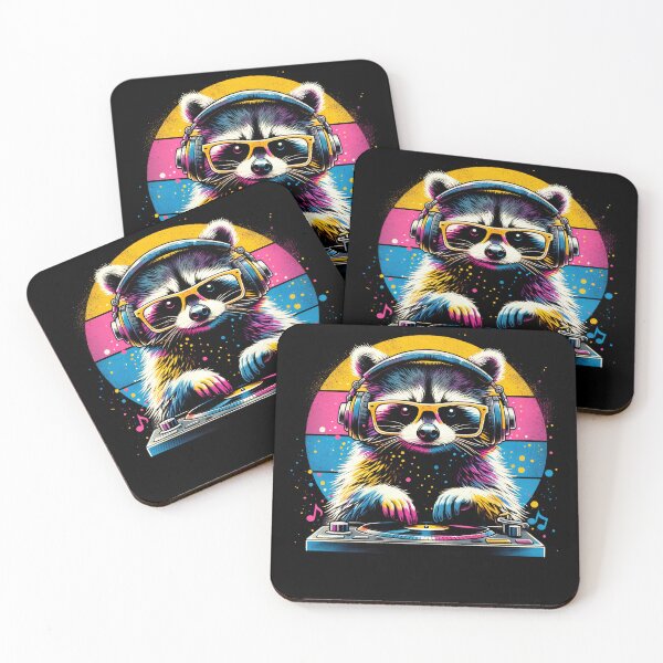 Item preview, Raccoon DJ DJing EDM Funky Dance Club Raccoon Lover designed and sold by Kimberley King Art  King Art.