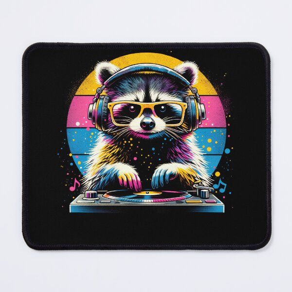Item preview, Raccoon DJ DJing EDM Funky Dance Club Raccoon Lover designed and sold by Kimberley King Art  King Art.