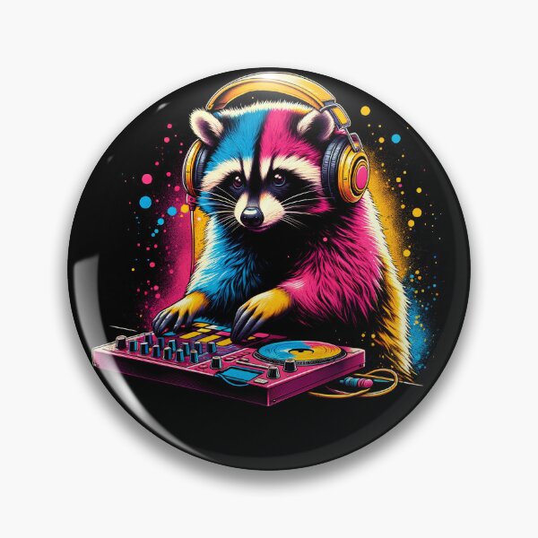 Item preview, Raccoon DJ DJing EDM Funky Dance Club designed and sold by Kimberley King Art  King Art.
