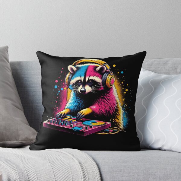 Item preview, Raccoon DJ DJing EDM Funky Dance Club designed and sold by Kimberley King Art  King Art.