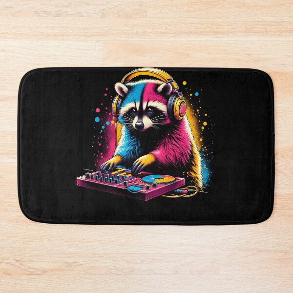 Item preview, Raccoon DJ DJing EDM Funky Dance Club designed and sold by Kimberley King Art  King Art.