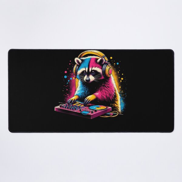 Item preview, Raccoon DJ DJing EDM Funky Dance Club designed and sold by Kimberley King Art  King Art.