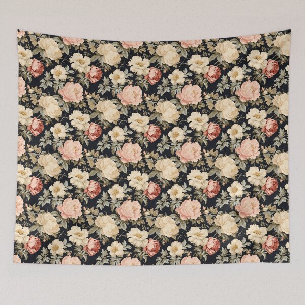 Item preview, Vintage floral pattern featuring cream colored roses designed and sold by Renee Lavoie.