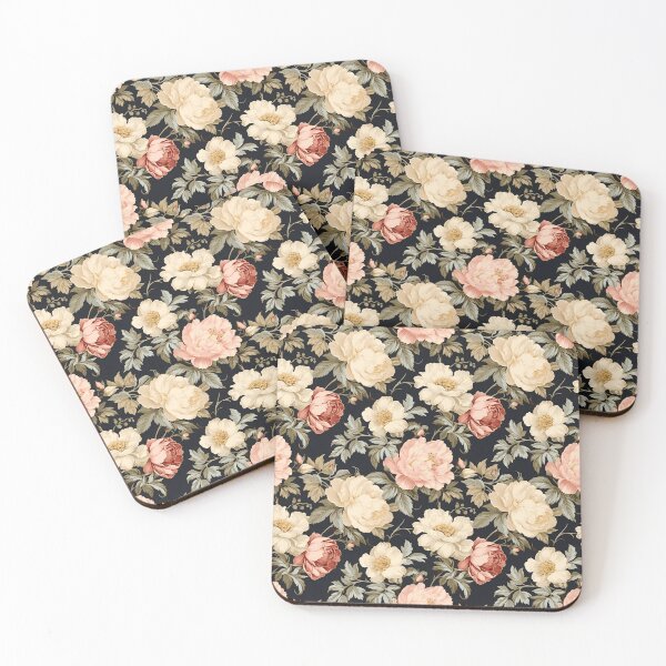 Item preview, Vintage floral pattern featuring cream colored roses designed and sold by Renee Lavoie.