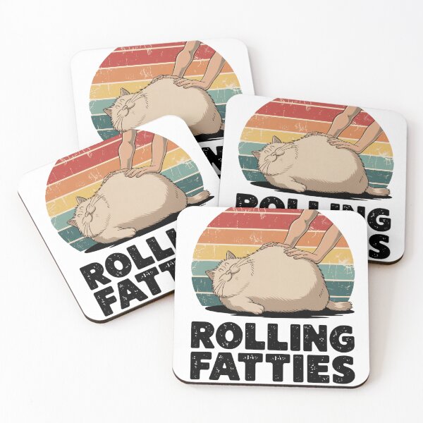 Item preview, Rolling Fatties – Funny Vintage Chubby Cat Retro Design designed and sold by luckytua789.